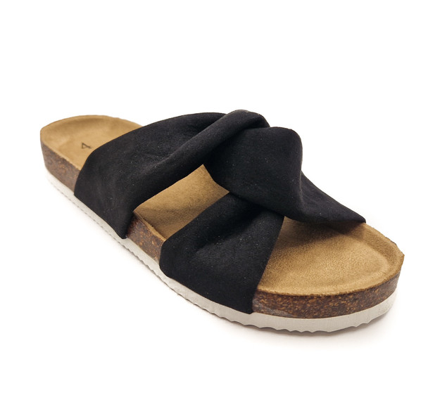 Shoes by Emma Ancona Womens Cork Slip On Sandals Black