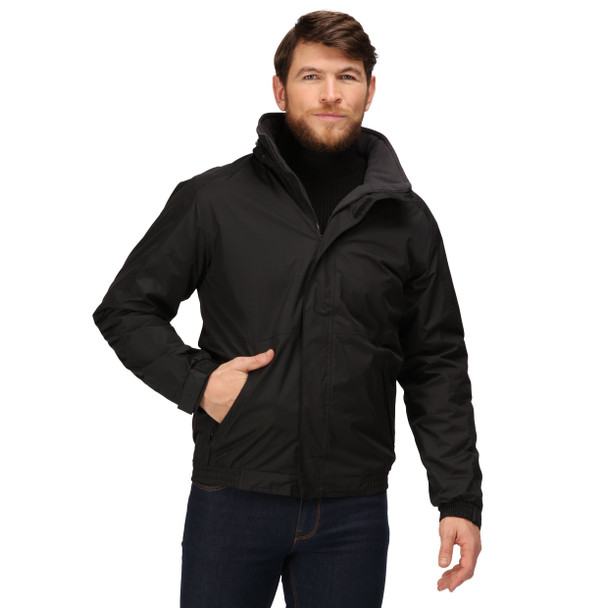 Regatta Dover Men's Fleece Lined Waterproof Bomber Jacket Black Ash