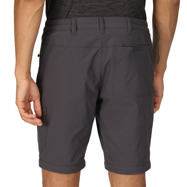 Regatta Mens Highton Zip Off Walking Hiking Trousers Shorts Seal Grey