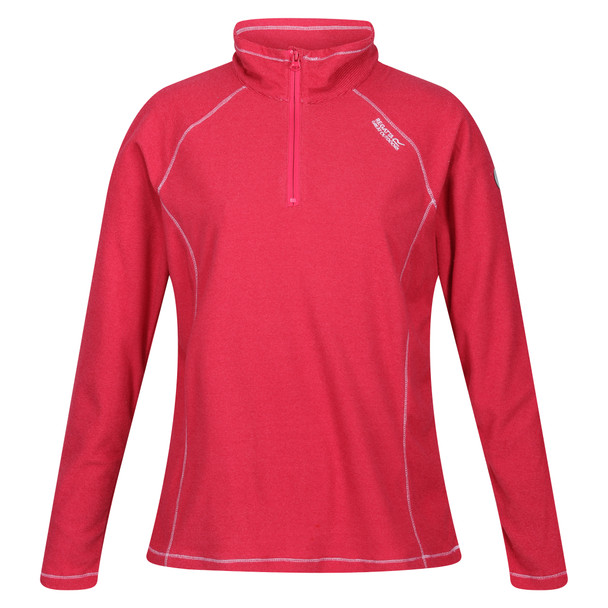 Womens Regatta Montes Light Weight Micro Fleece Half Zip Quick Dry Top Pink Potion