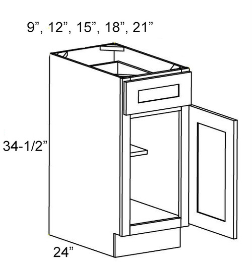 Shaker Grey 15" Base Cabinet, Cabinets By Friday-Madison, WI