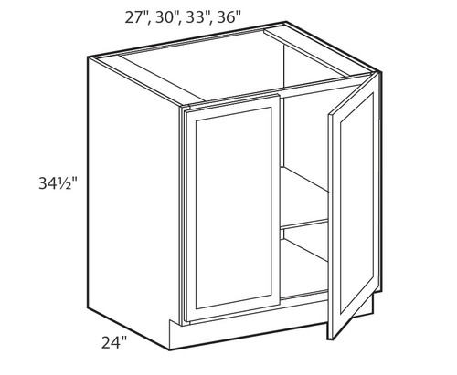 Shaker Grey 27" Full Height Base Cabinet, Cabinets By Friday-Madison, WI