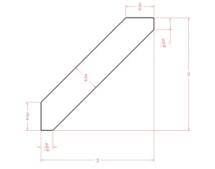 Shaker Grey Large Angled Crown Molding 3" High, RTA Cabinet Co.-Madison, WI