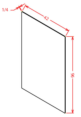 Shaker Grey 42" X 96" Island Back Panel, RTA Cabinet Co.-Madison, WI