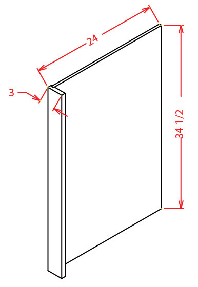 Shaker Cinder Dishwasher/Base Support End Panel, RTA Cabinet Co.-Madison, WI