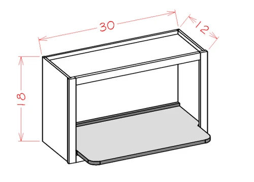Shaker Black 30" X 18" Microwave Wall Cabinet, RTA Cabinet Co.-Madison, WI