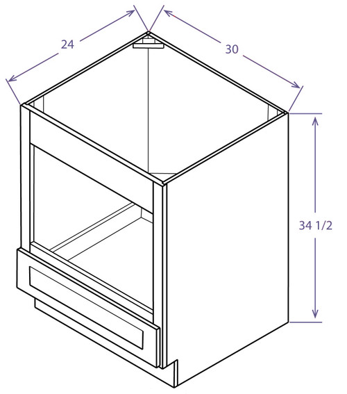 Shaker Black 30" Microwave Base Cabinet, RTA Cabinet Co.-Madison, WI