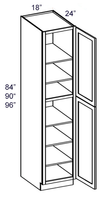 Shaker Black 18" X 90" Tall Pantry Cabinet, Cabinets By Friday-Madison, WI