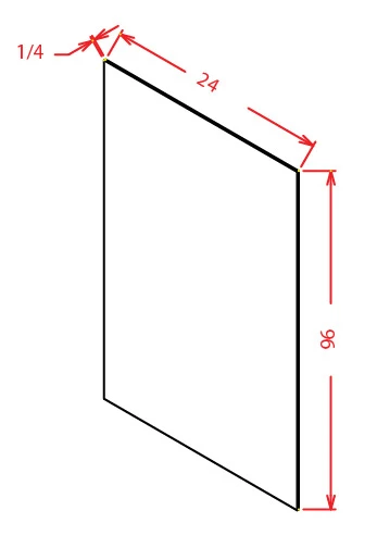 Shaker Black 24" X 96" Universal Tall Skin Panel, RTA Cabinet Co.-Madison, WI