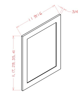 Shaker Black 42"H Decorative Wall End Panel, RTA Cabinet Co.-Madison, WI