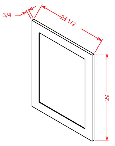 Shaker Black Decorative End Panel For Base Cabinets, RTA Cabinet Co.-Madison, WI