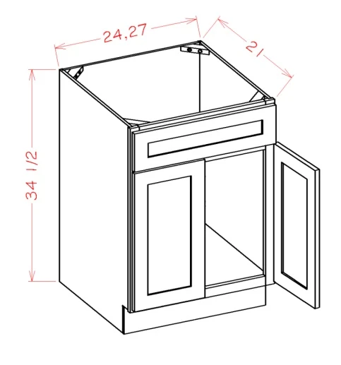 Shaker Black 27" Vanity Sink Base Cabinet, RTA Cabinet Co.-Madison, WI