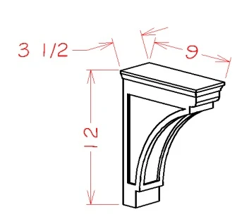 Shaker Black Modern Corbel, RTA Cabinet Co.-Madison, WI