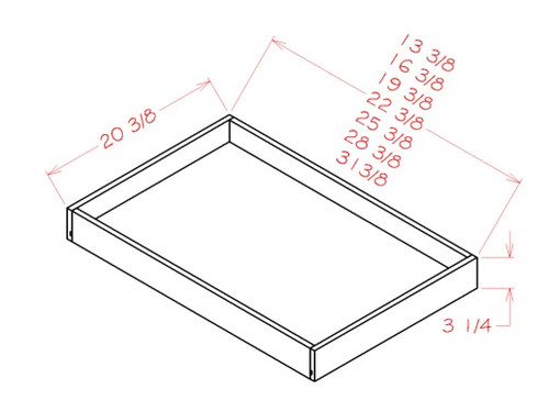 Shaker Black Roll Out Tray For 27" Base Cabinet, Cabinets By Friday-Madison, WI