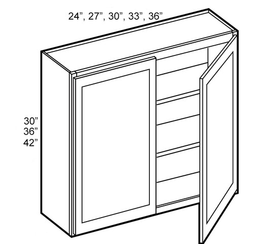 Shaker Navy 27" X 36" Wall Cabinet, RTA Cabinet Co.-Madison, WI