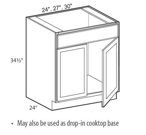 Shaker Navy 30" Sink Base Cabinet, RTA Cabinet Co.-Madison, WI