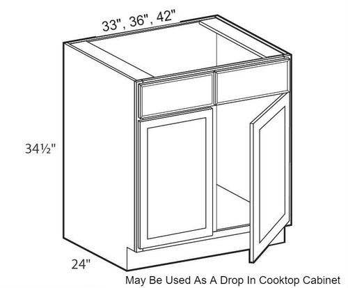 Shaker Navy 36" Sink Base Cabinet, RTA Cabinet Co.-Madison, WI
