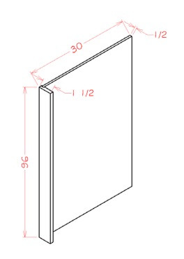 Shaker Navy 30" X 96" Refrigerator End Panel, RTA Cabinet Co.-Madison, WI