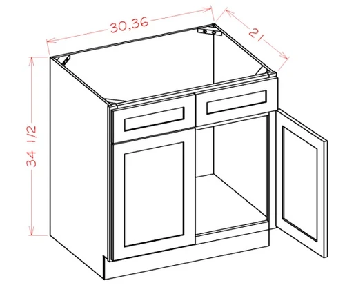 Verona White 30" Vanity Sink Base Cabinet, RTA Cabinet Co.-Madison, WI