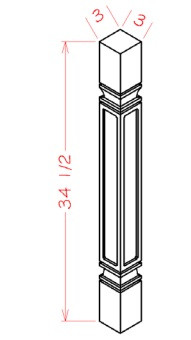 Verona Mist Square Decorative Leg, Cabinets By Friday-Madison, WI
