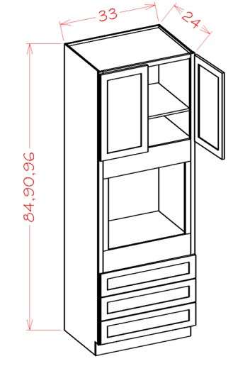 Verona Autumn 33" X 84" Tall Oven Cabinet, RTA Cabinet Co.-Madison, WI