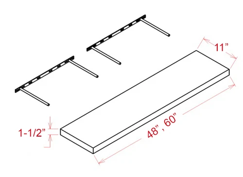 Verona Autumn 48" Floating Shelf, RTA Cabinet Co.-Madison, WI