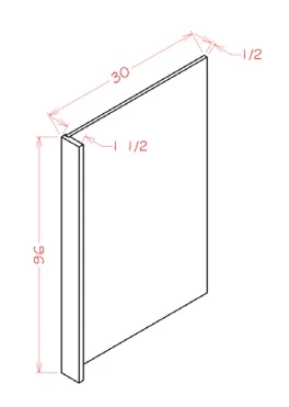 Verona Autumn 30" X 96" Refrigerator End Panel, RTA Cabinet Co.-Madison, WI