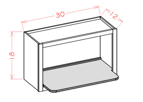 Shaker White 30" X 18" Microwave Wall Cabinet, Cabinets By Friday-Madison, WI