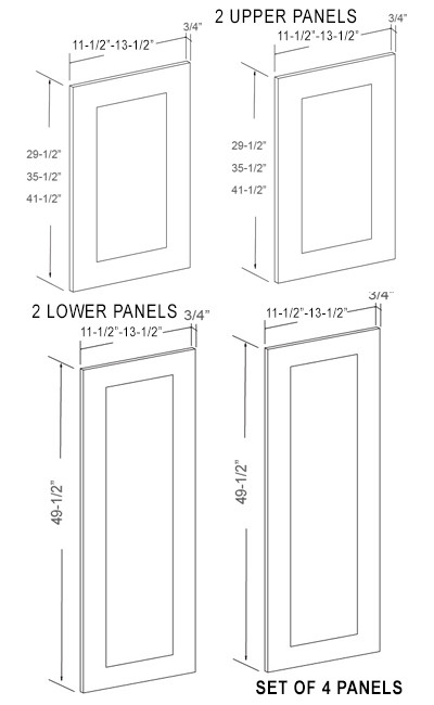 Birch White Shaker 90"H Decorative End Panel Set, RTA Cabinet Co.-Madison, WI