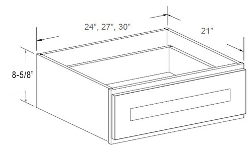 Birch White Shaker 24" Vanity Knee Drawer, RTA Cabinet Co.-Madison, WI