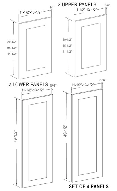 Birch Java Shaker 84"H Decorative End Panel Set, Cabinets By Friday-Madison, WI