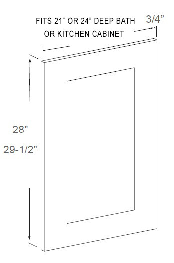 Classic Charcoal Decorative End Panel For Vanity Cabinets, RTA Cabinet Co.-Madison, WI