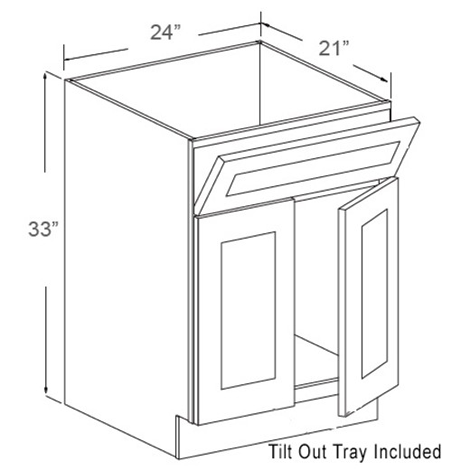 Classic Charcoal 24" Vanity Sink Base Cabinet, Cabinets By Friday-Madison, WI