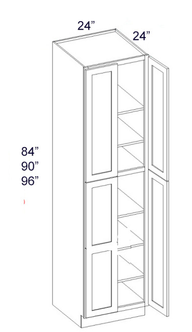 Shaker White 24" X 90" Tall Pantry Cabinet, Cabinets By Friday-Madison, WI