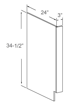 Classic Dove White Dishwasher/Base Support End Panel, RTA Cabinet Co.-Madison, WI