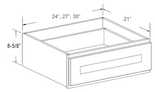 Classic Dove White 24" Vanity Knee Drawer, RTA Cabinet Co.-Madison, WI