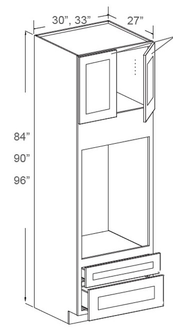 Classic Sage 33" X 90" Tall Single Oven Cabinet, Cabinets By Friday-Madison, WI