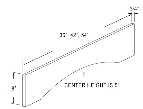 Classic Sage 54" Arched Valance, Cabinets By Friday-Madison, WI