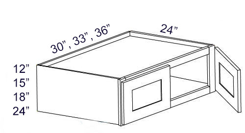Elegant Mahogany 33" X 24" X 27" Refrigerator Wall Cabinet, RTA Cabinet Co.-Madison, WI
