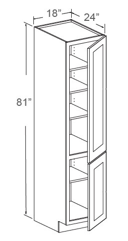 Elegant Mahogany 18" X 81" Linen Cabinet, RTA Cabinet Co.-Madison, WI