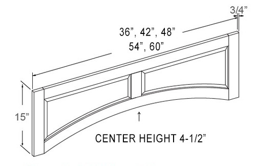Elegant Mahogany 54" Raised Panel Valance, Cabinets By Friday-Madison, WI