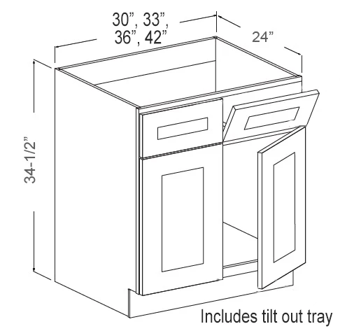 Estate Pearl 36" Sink Base Cabinet, RTA Cabinet Co.-Madison, WI