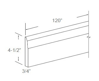 Estate Pearl 120" Base Molding, RTA Cabinet Co.-Madison, WI