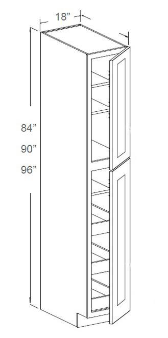 Estate Woodlands 18" X 96" Tall Pantry Cabinet With 3 Roll Out Trays, RTA Cabinet Co., Madison, WI