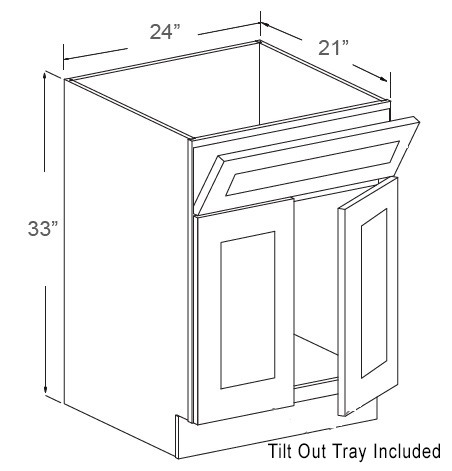 Estate Woodlands 24" Vanity Sink Base Cabinet, RTA Cabinet Co.-Madison, WI