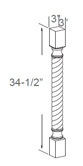 Estate Woodlands Full Rope Twist Post, RTA Cabinet Co.-Madison, WI