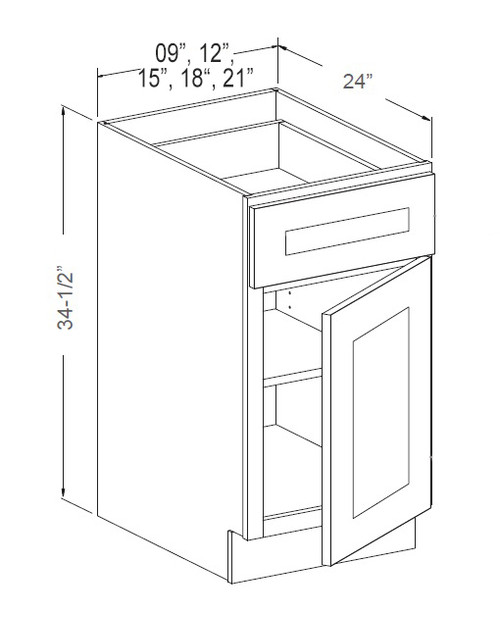 Luxe Navy 9" Base Cabinet, Cabinets By Friday-Madison, WI