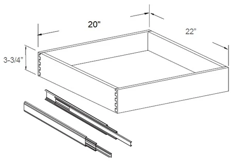 Luxe Navy Roll Out Tray For 24" Base Cabinet, RTA Cabinet Co.-Madison, WI