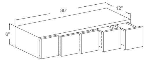 Luxe Scotch 6" X 30" Wall Spice Drawer Cabinet, RTA Cabinet Co.-Madison, WI