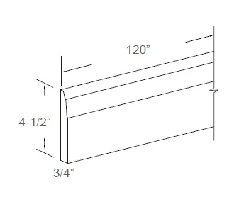 Luxe Scotch 120" Base Molding, RTA Cabinet Co.-Madison, WI